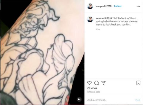 Some of Lebaron’s Disney tattoos, as seen on his Instagram.