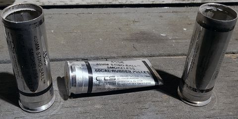 Dear Combined Tactical Systems of Jamestown, PA - Please stop selling munitions to the Portland Police Department and Oregon State Police. They are using them on citizens with abandon and it sucks getting shot while reporting. Thanks. Photo by James O'Ryan.