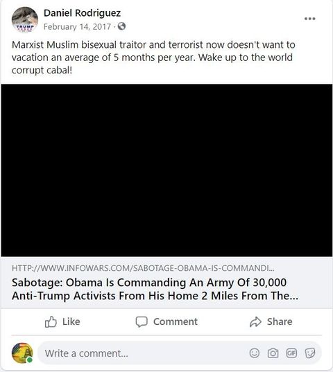 Rodriguez's unhinged post about Obama