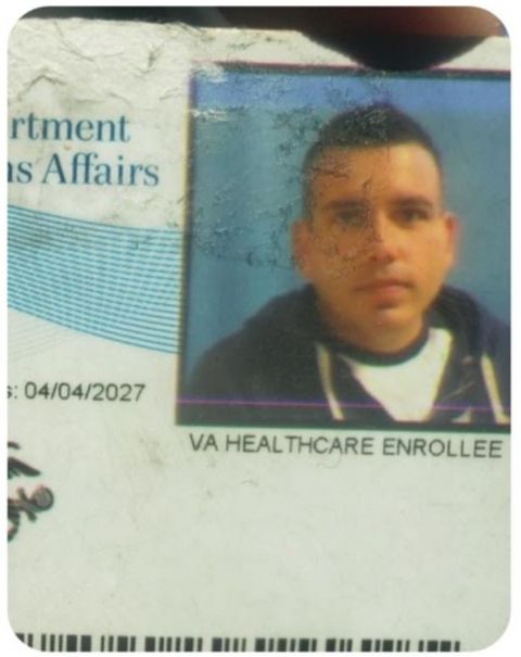 A partial photograph of a VA ID card Lebaron provided to LCRW