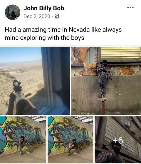 johnathan Gonzalez's facebook photos saying "had an amazing time in nevada like always mine exploring with the boys