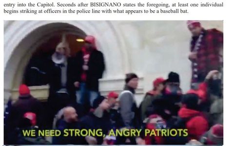Screenshot from video of Bisignano saying 'We need strong, angry patriots.'