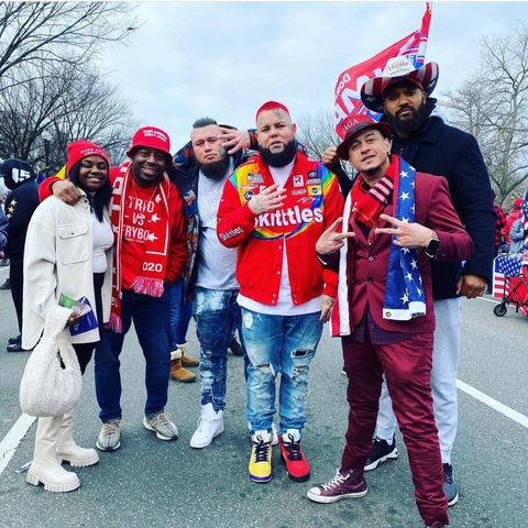 Pro-Trump rappers posing in DC.