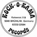 Rock-o-Rama's logo, which is just the name in a circle in a kind of 60s font with their german address in the middle