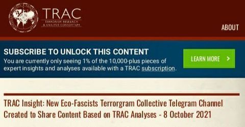 A screenshot of a TRAC headline stating ‘New Telegram channel created to share content based on TRAC analyses
