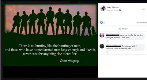 Detective Dan Watson posted this on Image is the line of armed men silhouetted against a sunset described in preceding paragraph