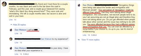 Facebook screenshot shows Detective Dan Watson accusing Kanab residents of lying about their experiences with racism