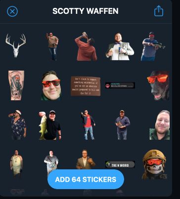 Josh Barham's sticker pack for livestream chatting, consisting of a bunch of low-resolution images of himself.